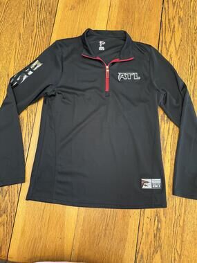 Atlanta Falcons Shirt Quarter Zip Womens Large NFL Football 2017 Long Sleeve